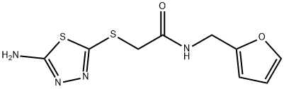 2-[(5-amino-1,3,4-thiadiazol-2-yl)sulfanyl]-N-(furan-2-ylmethyl)acetamide Struktur