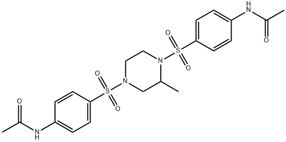 N-[4-[4-(4-acetamidophenyl)sulfonyl-3-methylpiperazin-1-yl]sulfonylphenyl]acetamide Struktur