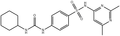 1-cyclohexyl-3-[4-[(2,6-dimethylpyrimidin-4-yl)sulfamoyl]phenyl]urea Struktur