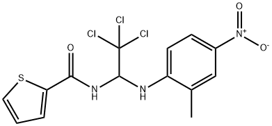 N-[2,2,2-trichloro-1-(2-methyl-4-nitroanilino)ethyl]thiophene-2-carboxamide Struktur