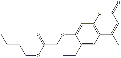 butyl 2-(6-ethyl-4-methyl-2-oxochromen-7-yl)oxyacetate Struktur