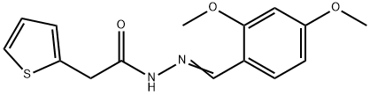 N-[(E)-(2,4-dimethoxyphenyl)methylideneamino]-2-thiophen-2-ylacetamide Struktur