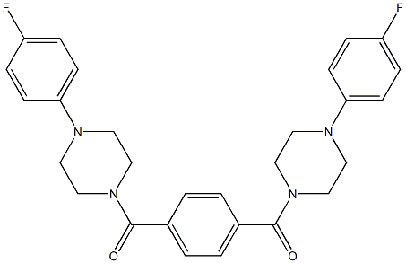 [4-[4-(4-fluorophenyl)piperazine-1-carbonyl]phenyl]-[4-(4-fluorophenyl)piperazin-1-yl]methanone Struktur