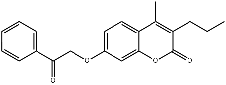 4-methyl-7-phenacyloxy-3-propylchromen-2-one Struktur