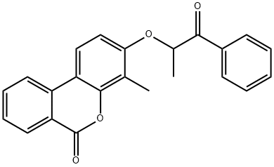 4-methyl-3-(1-oxo-1-phenylpropan-2-yl)oxybenzo[c]chromen-6-one Struktur