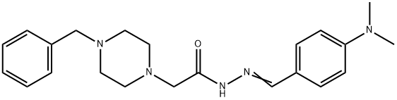 2-(4-benzylpiperazin-1-yl)-N-[(E)-[4-(dimethylamino)phenyl]methylideneamino]acetamide Struktur