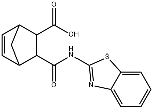 2-(1,3-benzothiazol-2-ylcarbamoyl)bicyclo[2.2.1]hept-5-ene-3-carboxylic acid Struktur