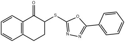 2-[(5-phenyl-1,3,4-oxadiazol-2-yl)sulfanyl]-3,4-dihydro-2H-naphthalen-1-one Struktur