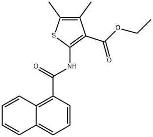 ethyl 4,5-dimethyl-2-(naphthalene-1-carbonylamino)thiophene-3-carboxylate Struktur