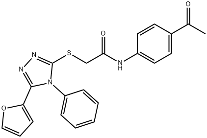 N-(4-acetylphenyl)-2-[[5-(furan-2-yl)-4-phenyl-1,2,4-triazol-3-yl]sulfanyl]acetamide Struktur