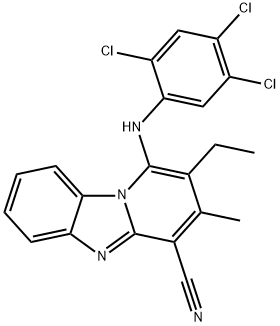 2-ethyl-3-methyl-1-(2,4,5-trichloroanilino)pyrido[1,2-a]benzimidazole-4-carbonitrile Struktur