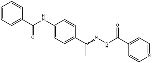 N-[(E)-1-(4-benzamidophenyl)ethylideneamino]pyridine-4-carboxamide Struktur