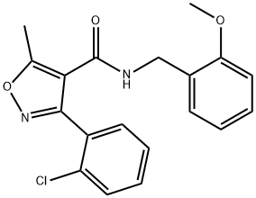 3-(2-chlorophenyl)-N-[(2-methoxyphenyl)methyl]-5-methyl-1,2-oxazole-4-carboxamide Struktur