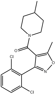 [3-(2,6-dichlorophenyl)-5-methyl-1,2-oxazol-4-yl]-(4-methylpiperidin-1-yl)methanone Struktur