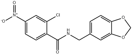 N-(1,3-benzodioxol-5-ylmethyl)-2-chloro-4-nitrobenzamide Struktur