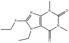 7-ethyl-8-ethylsulfanyl-1,3-dimethylpurine-2,6-dione Struktur