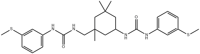 1-(3-methylsulfanylphenyl)-3-[[1,3,3-trimethyl-5-[(3-methylsulfanylphenyl)carbamoylamino]cyclohexyl]methyl]urea Struktur