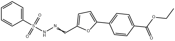 ethyl 4-[5-[(Z)-(benzenesulfonylhydrazinylidene)methyl]furan-2-yl]benzoate Struktur