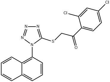 1-(2,4-dichlorophenyl)-2-(1-naphthalen-1-yltetrazol-5-yl)sulfanylethanone Struktur