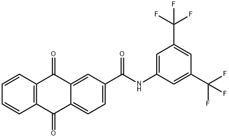 N-[3,5-bis(trifluoromethyl)phenyl]-9,10-dioxoanthracene-2-carboxamide Struktur