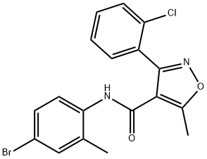 N-(4-bromo-2-methylphenyl)-3-(2-chlorophenyl)-5-methyl-1,2-oxazole-4-carboxamide Struktur