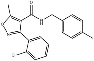 3-(2-chlorophenyl)-5-methyl-N-[(4-methylphenyl)methyl]-1,2-oxazole-4-carboxamide Struktur