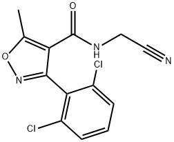 N-(cyanomethyl)-3-(2,6-dichlorophenyl)-5-methyl-1,2-oxazole-4-carboxamide Struktur