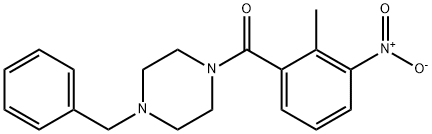 (4-benzylpiperazin-1-yl)-(2-methyl-3-nitrophenyl)methanone Struktur