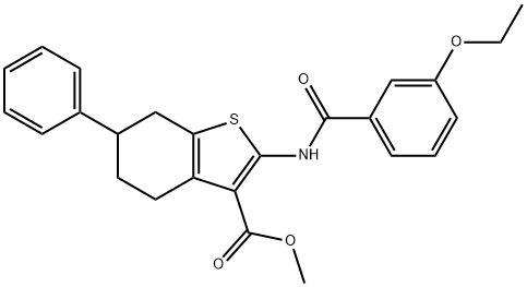 methyl 2-[(3-ethoxybenzoyl)amino]-6-phenyl-4,5,6,7-tetrahydro-1-benzothiophene-3-carboxylate Struktur