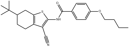 4-butoxy-N-(6-tert-butyl-3-cyano-4,5,6,7-tetrahydro-1-benzothiophen-2-yl)benzamide Struktur