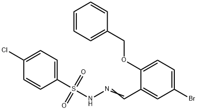 N-[(E)-(5-bromo-2-phenylmethoxyphenyl)methylideneamino]-4-chlorobenzenesulfonamide Struktur