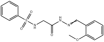 2-(benzenesulfonamido)-N-[(E)-(2-methoxyphenyl)methylideneamino]acetamide Struktur