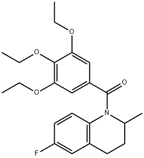 (6-fluoro-2-methyl-3,4-dihydro-2H-quinolin-1-yl)-(3,4,5-triethoxyphenyl)methanone Struktur