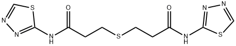 3-[3-oxo-3-(1,3,4-thiadiazol-2-ylamino)propyl]sulfanyl-N-(1,3,4-thiadiazol-2-yl)propanamide Struktur