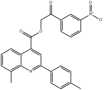 [2-(3-nitrophenyl)-2-oxoethyl] 8-methyl-2-(4-methylphenyl)quinoline-4-carboxylate Struktur