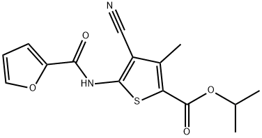 propan-2-yl 4-cyano-5-(furan-2-carbonylamino)-3-methylthiophene-2-carboxylate Struktur