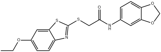 N-(1,3-benzodioxol-5-yl)-2-[(6-ethoxy-1,3-benzothiazol-2-yl)sulfanyl]acetamide Struktur