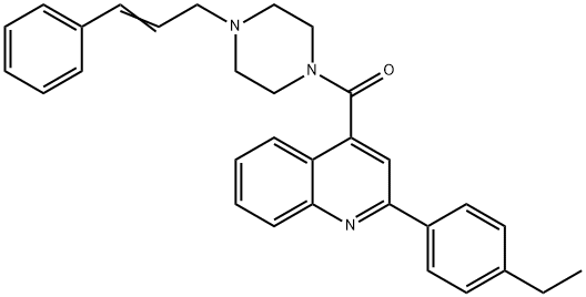 [2-(4-ethylphenyl)quinolin-4-yl]-[4-[(E)-3-phenylprop-2-enyl]piperazin-1-yl]methanone Struktur