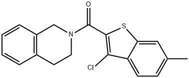 (3-chloro-6-methyl-1-benzothiophen-2-yl)-(3,4-dihydro-1H-isoquinolin-2-yl)methanone Struktur