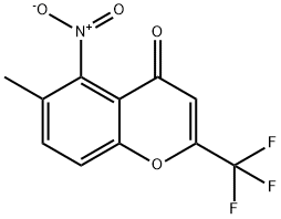 6-methyl-5-nitro-2-(trifluoromethyl)chromen-4-one Struktur