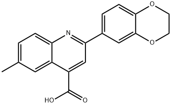 2-(2,3-dihydro-1,4-benzodioxin-6-yl)-6-methylquinoline-4-carboxylic acid Struktur