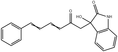 3-hydroxy-3-[(3E,5E)-2-oxo-6-phenylhexa-3,5-dienyl]-1H-indol-2-one Struktur