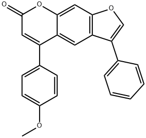 5-(4-methoxyphenyl)-3-phenylfuro[3,2-g]chromen-7-one Struktur