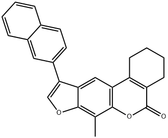 7-methyl-10-naphthalen-2-yl-1,2,3,4-tetrahydro-[1]benzofuro[6,5-c]isochromen-5-one Struktur