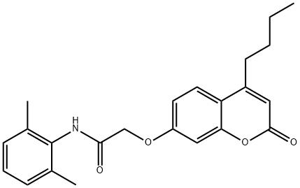 2-(4-butyl-2-oxochromen-7-yl)oxy-N-(2,6-dimethylphenyl)acetamide Struktur