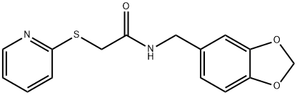 N-(1,3-benzodioxol-5-ylmethyl)-2-pyridin-2-ylsulfanylacetamide Struktur