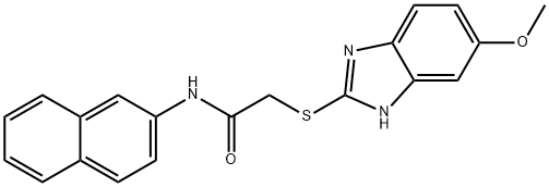 2-[(6-methoxy-1H-benzimidazol-2-yl)sulfanyl]-N-naphthalen-2-ylacetamide Struktur