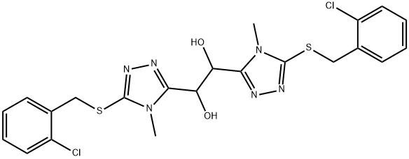 1,2-bis[5-[(2-chlorophenyl)methylsulfanyl]-4-methyl-1,2,4-triazol-3-yl]ethane-1,2-diol Struktur