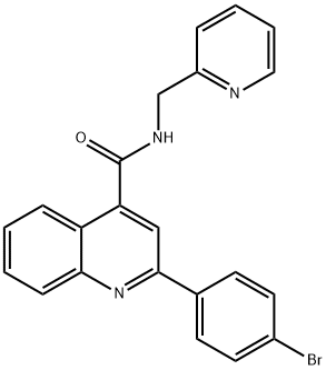 2-(4-bromophenyl)-N-(pyridin-2-ylmethyl)quinoline-4-carboxamide Struktur