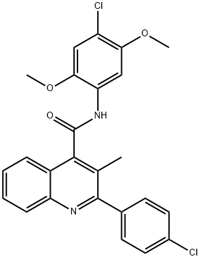 N-(4-chloro-2,5-dimethoxyphenyl)-2-(4-chlorophenyl)-3-methylquinoline-4-carboxamide Struktur